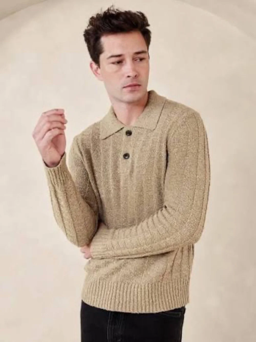 BR Palisades Cotton Linen Sweater Polo, Menswear